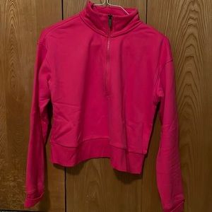 Zella Hot Pink 1/2 Zip Cropped Pullover